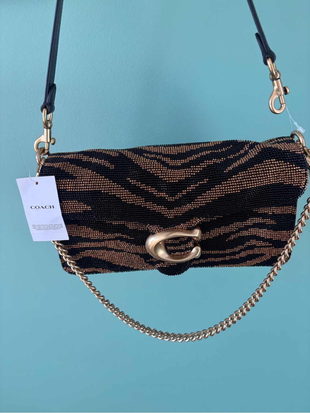 Coach Beaded Tiger Tabby NWT - Picture 4 of 8